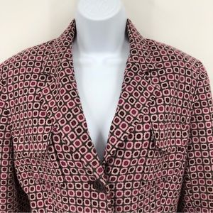 Pink Gray Tweed Blazer Office Jacket Womens Size 14 Worthington